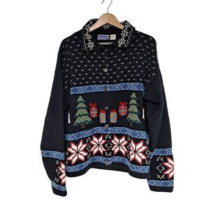Northcrest Sweater Women Size Large 14/16 Country Kitsch Christmas Cardigan